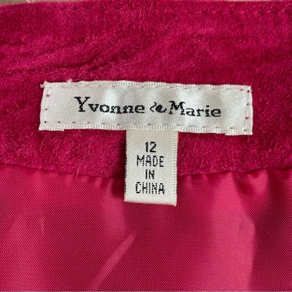 Yvonne le Marie Capelet Short Leather Jacket- Single Button- Pink- Size 12